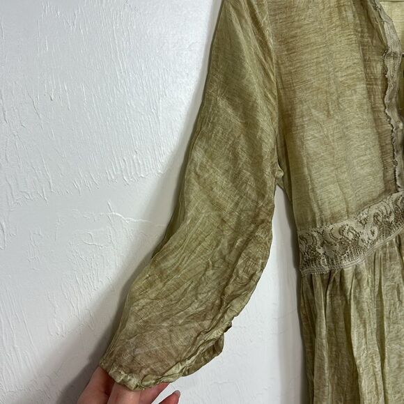 Sacred Threads Boho Cotton Silk 3/4 Sleeve Tunic Top Free Size - Picture 2 of 7